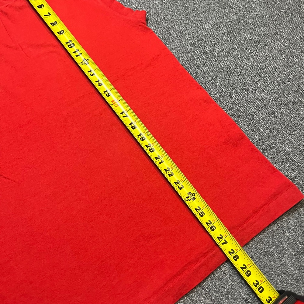 Vintage JC Penney Muscle Tee Size L Red Sleeveless Cotton T-Shirt 80s 90s Blank - Picture 5 of 7